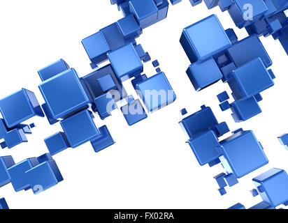 Abstrakte blaue 3d digitale Würfel