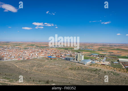 Blick von der mittelalterlichen Burg von Consuegra in der Provinz Toledo, Spanien Stockfoto