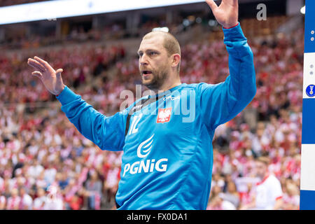 ERGO ARENA, Danzig, Polen, 9. April 2016. 2016 IHF Männer Olympia-Qualifikationsturnier, Marcin Wichary in Aktion während Handball match Polen V Chile, Credit: Tomasz Zasinski / Alamy Live News Stockfoto