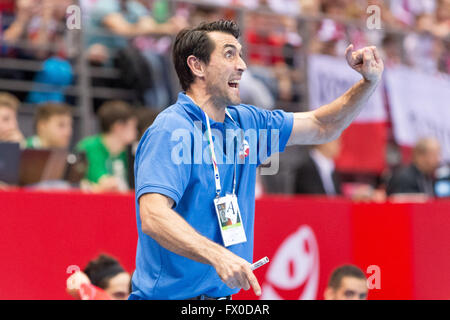 ERGO ARENA, Danzig, Polen, 9. April 2016. 2016 IHF Männer Olympia-Qualifikationsturnier, Mateo Garralda in Aktion während Handball match Polen V Chile, Credit: Tomasz Zasinski / Alamy Live News Stockfoto