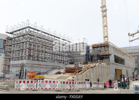 Berlin, Deutschland. 4. April 2016. Die Baustelle der James Simon-Galerie in Berlin, Deutschland, 4. April 2016. Foto: RAINER JENSEN/Dpa/Alamy Live-Nachrichten Stockfoto