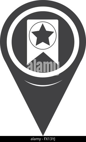 Karte-Pointer Web Lesezeichensymbol Ribbon Stock Vektor