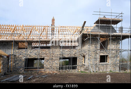 Sehr große neue traditionellen Stil Zuhause im ländlichen Somerset, 8. April 2016 gebaut Stockfoto