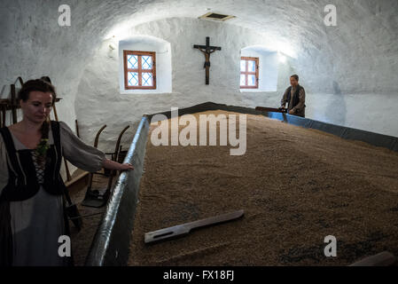 Mälzen im Brauerei-Museum in der Stadt Plzen (Pilsen), Tschechische Republik Stockfoto