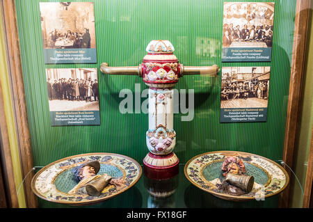 Exponat im Brauerei-Museum in der Stadt Plzen (Pilsen), Tschechische Republik Stockfoto