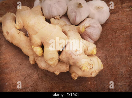 Sammlung von frische Ingwerwurzel Stockfoto