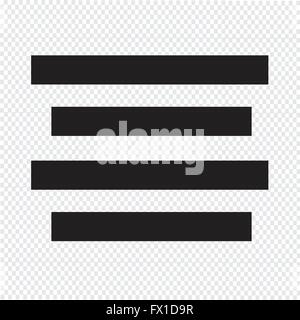 Ausrichten von Text Zentrum Symbol Zeichen Illustration Stock Vektor