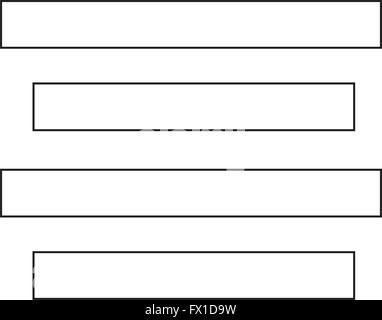 Ausrichten von Text Zentrum Symbol Zeichen Illustration Stock Vektor