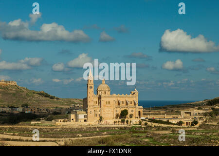 Ta' Pinu Basilika in der Nähe von Gharb auf Gozo, Malta. Stockfoto