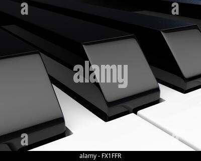 Close-up schwarz-weiß-Ansicht Klaviertastatur. Stockfoto