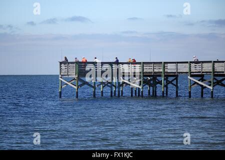 Pier, Fort Island Golf Beach Park, Crystal River, Florida Angeln Stockfoto