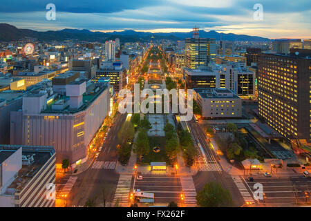 Stadtbild von Sapporo im Odori Park, Hokkaido, Japan Stockfoto