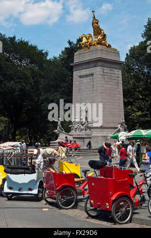 New York Rikscha, Central Park, New York City, USA Stockfoto