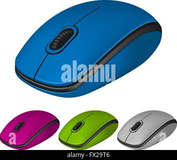 Satz von fotorealistischen Computer-Maus Stock Vektor