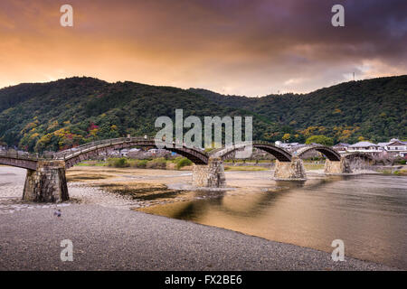 Kintai-Brücke in Iwakuni, Hiroshima, Japan. Stockfoto