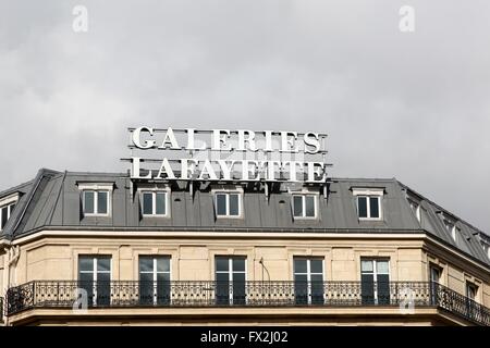 Die Galeries Lafayette Gebäude in Paris, Frankreich Stockfoto