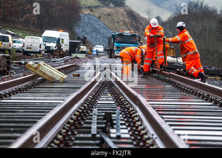 Bau der neuen Grenzen Bahn Eisenbahner Stockfoto