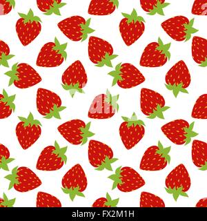 nahtlose roten Erdbeeren Stock Vektor