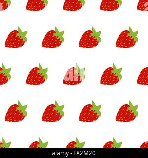 nahtlose roten Erdbeeren Stock Vektor