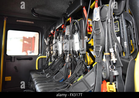 Shaftsbury Avenue, London, UK. 10. April 2016. Der Soho Feuerwache die Londoner Feuerwehr beginnt die Brigaden 150. Stockfoto