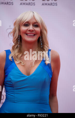 Dublin, Irland. 9. April 2016. Miriam O'Callaghan bei IFTA Film & Drama Awards (dem irischen Film & Fernsehakademie) im Mansion House in Dublin, Irland, Samstag, 9. April 2016. Bildnachweis: Doreen Kennedy/Alamy Live-Nachrichten Stockfoto