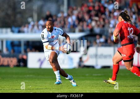 Paris, Frankreich. 10. April 2016. Europameister-Rugby-Viertelfinale. Racing-u-Bahn 92 gegen RC Toulon. Joe Rokocoko (Rac) Credit: Action Plus Sport/Alamy Live News Stockfoto