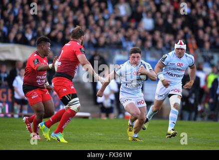 Paris, Frankreich. 10. April 2016. Europameister-Rugby-Viertelfinale. Racing-u-Bahn 92 gegen RC Toulon. Camille Chat (Rac) Credit: Action Plus Sport/Alamy Live News Stockfoto