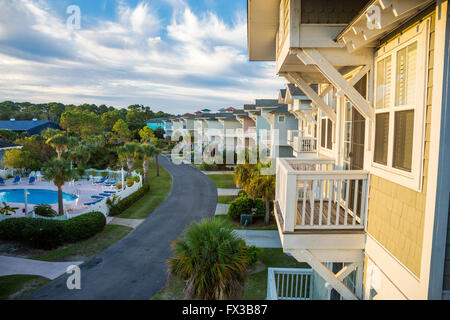 Fripp Island, South Carolina, USA.  Ferienhäuser. Stockfoto