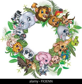 Cartoon-Safari-Tiere Stock Vektor