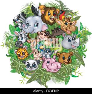 Cartoon-Safari-Tiere Stock Vektor