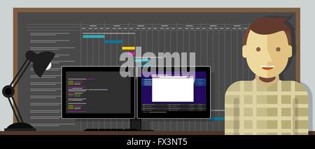 Projekt Manager Programmierer Software plan Stock Vektor