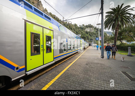 Bahnhof in Monterosso al Mare, Cinque Terre, Italien, Europa Stockfoto