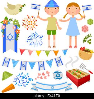 Illustrationen für Israels Unabhängigkeitstag Stock Vektor