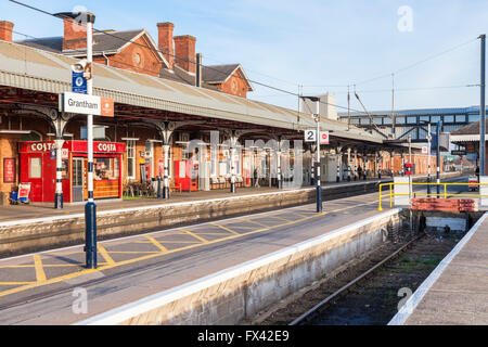 Grantham Railway Station, Grantham, Lincolnshire, England, Vereinigtes Königreich Stockfoto