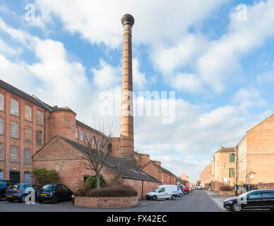 19. jahrhundert Fabrikgebäude. Harrington Mühle, einem viktorianischen Spitze Mühle nun im Einsatz, die von kleinen Unternehmen. Long Eaton, Derbyshire, England, Großbritannien Stockfoto