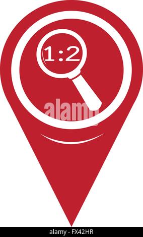 Karte Pin Pointer Lupensymbol Stock Vektor