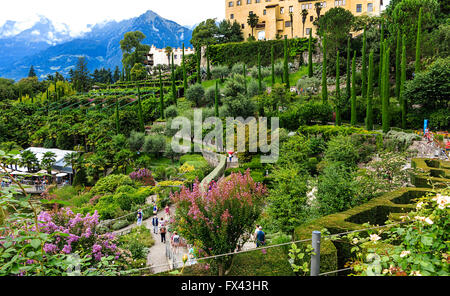 Gärten von Schloss Trauttmannsdorf in Meran, Südtirol Stockfoto