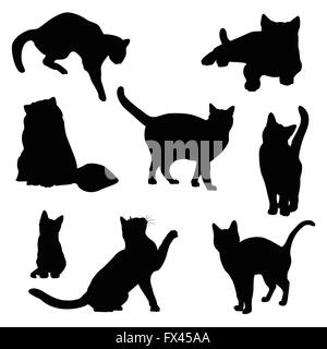 Katze-Silhouette-Vektor-set Stockfoto