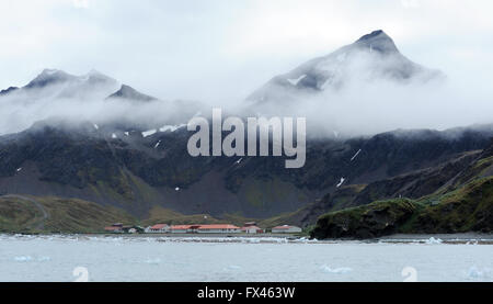 Moderne Verwaltung und Forschung Gebäude am King Edward Point, Grytviken, Südgeorgien. Stockfoto