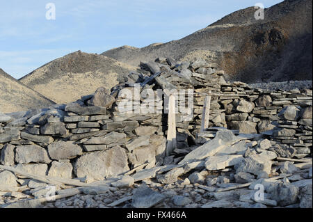 Die Überreste der Steinhütte, gebaut von Carl Anton Larsen, der norwegischen antarktischen Forscher und seine Männer auf Paulet Insel Stockfoto