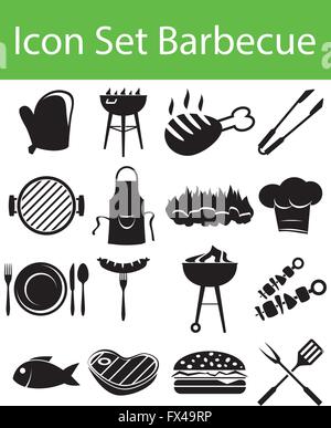 Icon Set Grill mit 16 Icons für den kreativen Einsatz in Grafik-design Stock Vektor