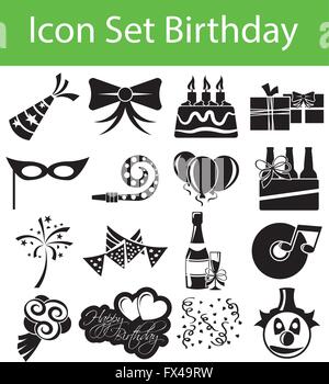 Icon Set Geburtstag mit 16 Icons für den kreativen Einsatz in Grafik-design Stock Vektor