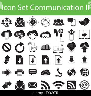 Icon Set Kommunikation II mit 42 Icons für verschiedene Kauf Stock Vektor
