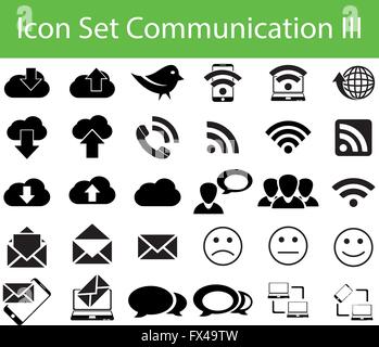 Icon Set Kommunikation III mit 30 Symbole für verschiedene Kauf für Web- und Grafikdesign Stock Vektor