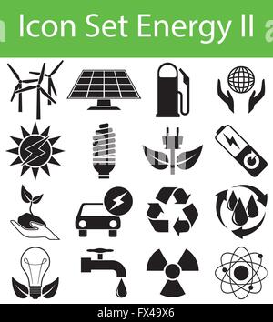 Icon Set Energie II mit 16 Icons für den kreativen Einsatz in Grafik-design Stock Vektor