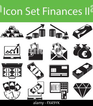 Icon Set Finanzen II mit 16 Icons für den kreativen Einsatz in Grafik-design Stock Vektor