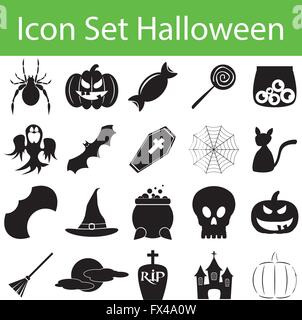 Icon Set Halloween gestalte ich für den kreativen Einsatz in Grafik Stock Vektor