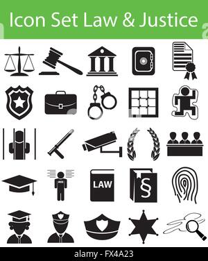 Icon Set Recht und Gerechtigkeit mit 25 Symbolen für den kreativen Einsatz in Grafik-design Stock Vektor