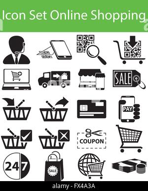 Icon Set Online-Shopping mit 20 Icons für den kreativen Einsatz in Grafik-design Stock Vektor