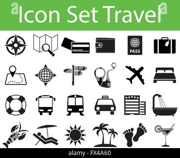 Icon Set Reisen mit 24 Symbole für verschiedene Kauf Stock Vektor